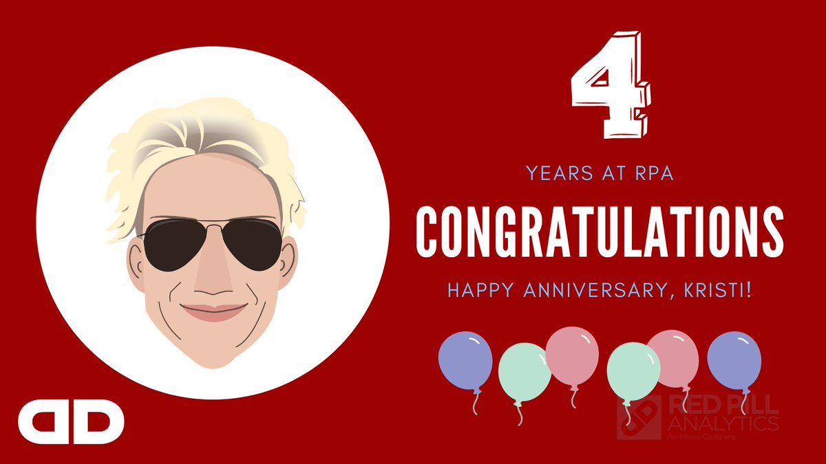 RedPillA's tweet image. Shoutout to  our rockstar consultant, Kristi! Today marks her 4-Year anniversary at Red Pill. So glad you decided to join our team! #happyanniversary #seedatadifferently #teamupdate