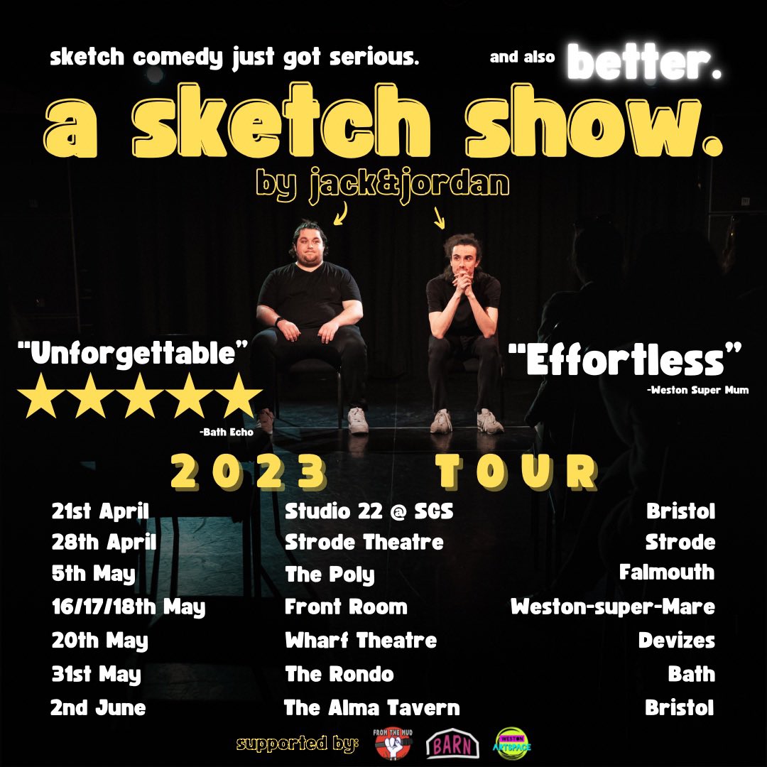 Jack & Jordan (@jack_jordanlol) on Twitter photo We’re hitting the road NEXT WEEK!
First stop, Studio 22 @ <a href="/BIPAUniLife/">Bristol Institute of Performing Arts - BIPA</a>!
Tickets for all our dates are available at the link below 👇
linktr.ee/JackandJordan We’re hitting the road NEXT WEEK!
First stop, Studio 22 @ <a href="/BIPAUniLife/">Bristol Institute of Performing Arts - BIPA</a>!
Tickets for all our dates are available at the link below 👇
linktr.ee/JackandJordan