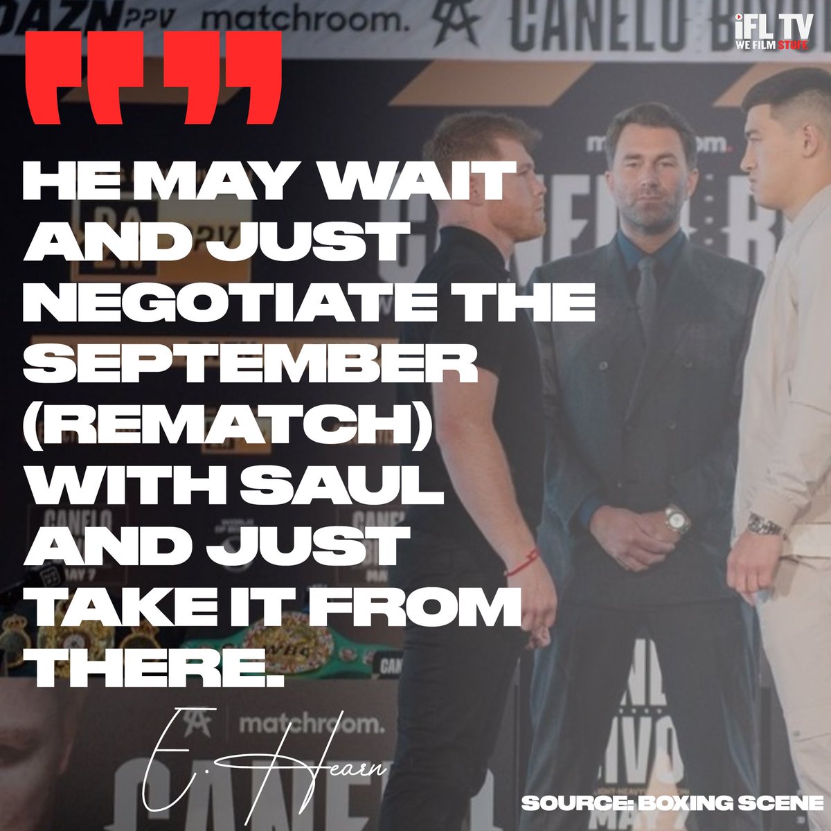 IFLTV's tweet image. ❌ @EddieHearn believes Dmitry Bivol may just sit out this summer and wait for a rematch with Canelo.

How do you think that fight goes? 🤔

#BivolCanelo2 #CaneloAlvarez #Boxeo