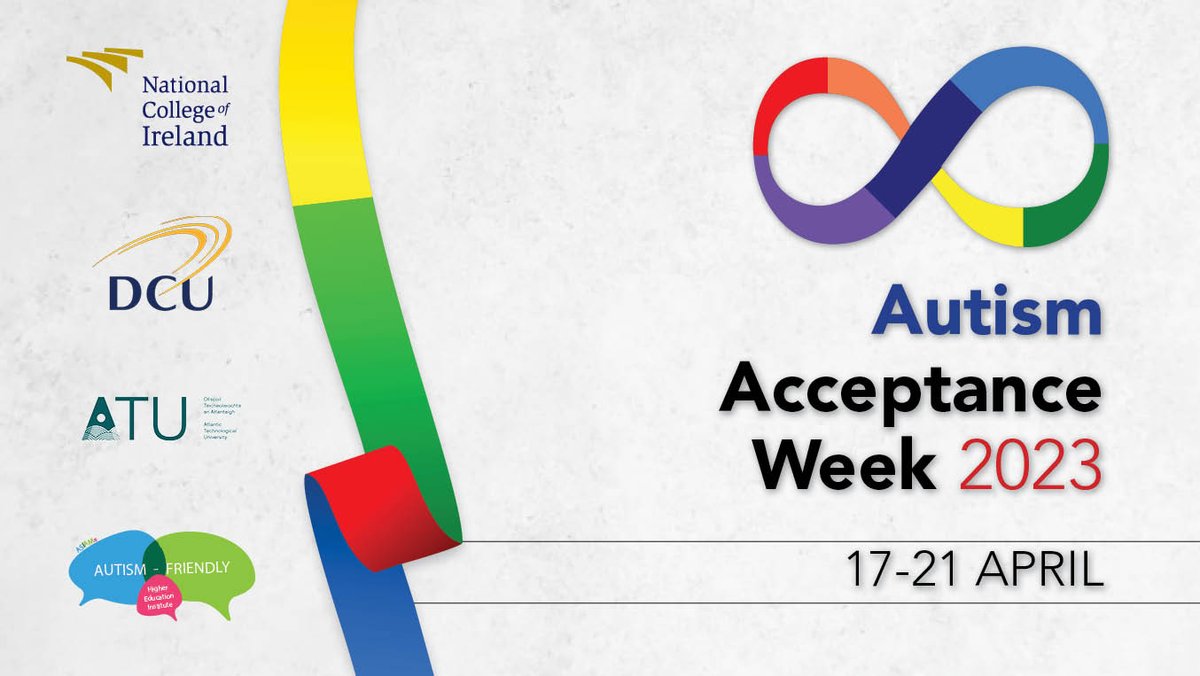 DCU's tweet photo. Students from DCU and @DCUautism will be taking part in events to mark Autism Acceptance Week, 17- 21 April. 
Using #DivergentMinds throughout the week, autistic students from across Ireland's HEIs will post their art, written and spoken word poetry, and video.
Keep an eye! 🙏 https://t.co/rRwXppsfvT