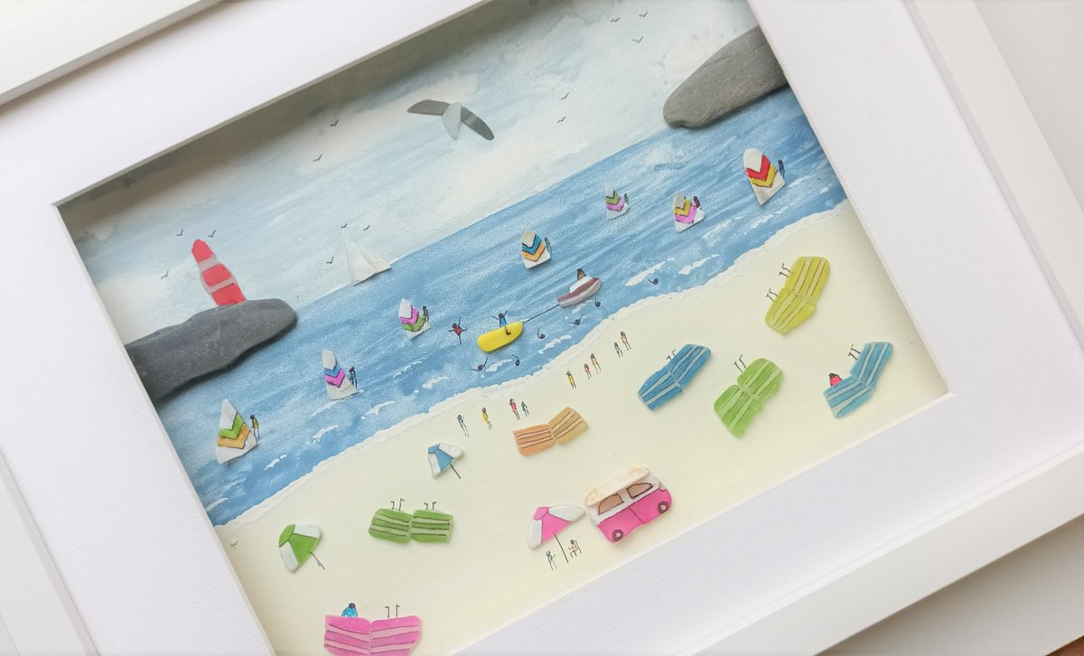 Beachstreetart's tweet image. There's a new large beachcombed art beach scene in my shop today #beachcombed #seaglass #seashells #coastal #wallart #cornwall etsy.com/uk/beachstreet…
