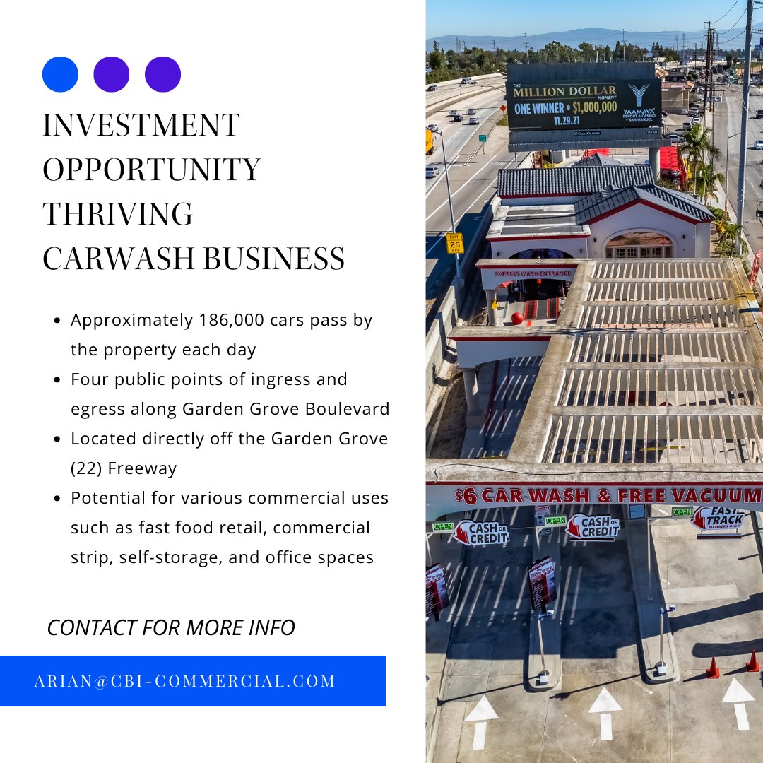 investment opportunity Thriving Carwash Business
✉️Contact: arian@cbi-commercial.com
-
#carwashbusiness #investmentopportunity #entrepreneurship #smallbusiness #passiveincome #vehiclecare #cleaningbusiness #automotiveservices #growthpotential #profitableventure