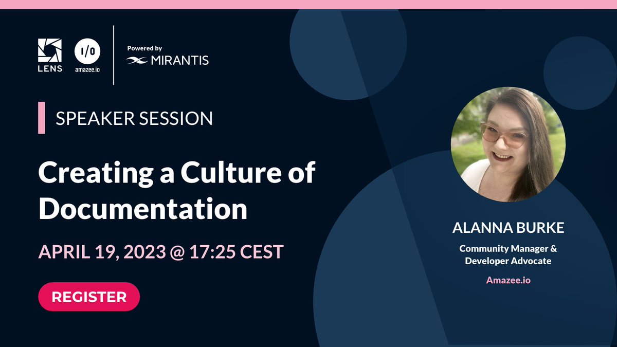 MirantisIT's tweet image. Discover the importance of documentation at Kubecon+CloudNativeCon with Alanna Burke from @amazee.io. Attend her talk &quot;Creating a Culture of Documentation&quot; on April 19 and learn how to elevate your team&apos;s documentation game. okt.to/vdqVcs 

#KubeCon #DocsMatter