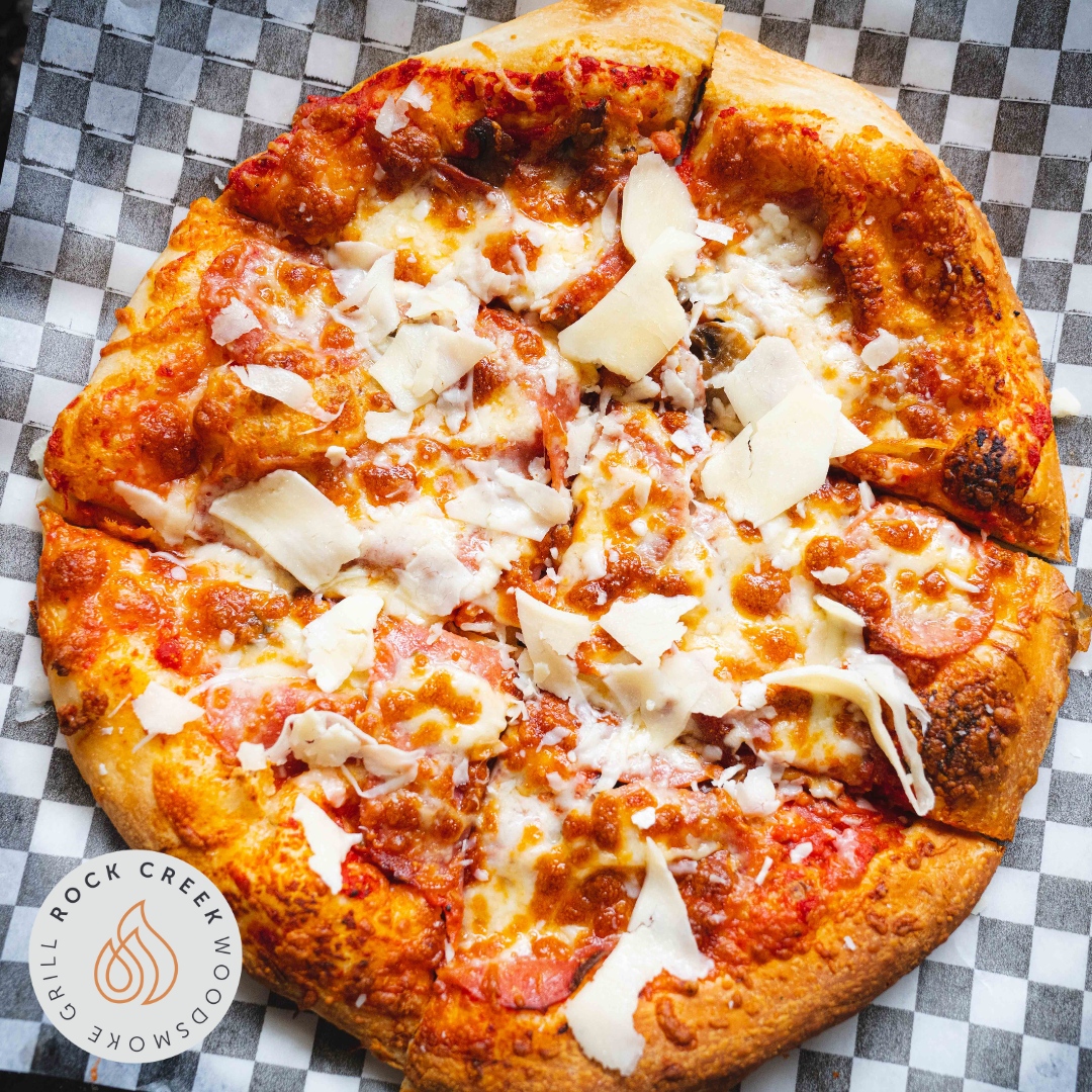 Have you tried the T-Rex Pizza? 🦖

Loaded with pepperoni, bacon and mushrooms, you can't go wrong! 🍕

#RockCreekWoodsmokeGrillandBar #Saskatoon #YXE #Pizza #PizzaLovers #MeatLovers #PizzaTime #HandmadePizza #Willowgrove #Stonebridge #UpscaleRestaurant #Lounge #BarAndGrill