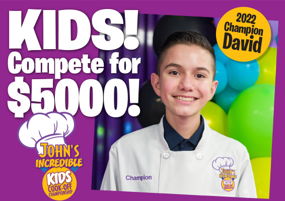 IncrediPizza's tweet photo. It's that time of year again! Kids 7-12 years old have a shot at $5,000 and being named the John's Incredible Kid's Cook-Off Champion! Go to https://t.co/7x1XhdAW5U for all the details on entering! π¨βπ³π΄
#incredipizza #kidscookoff #cooking #winmoney #easycooking #kidsfun https://t.co/KK5FS9napa
