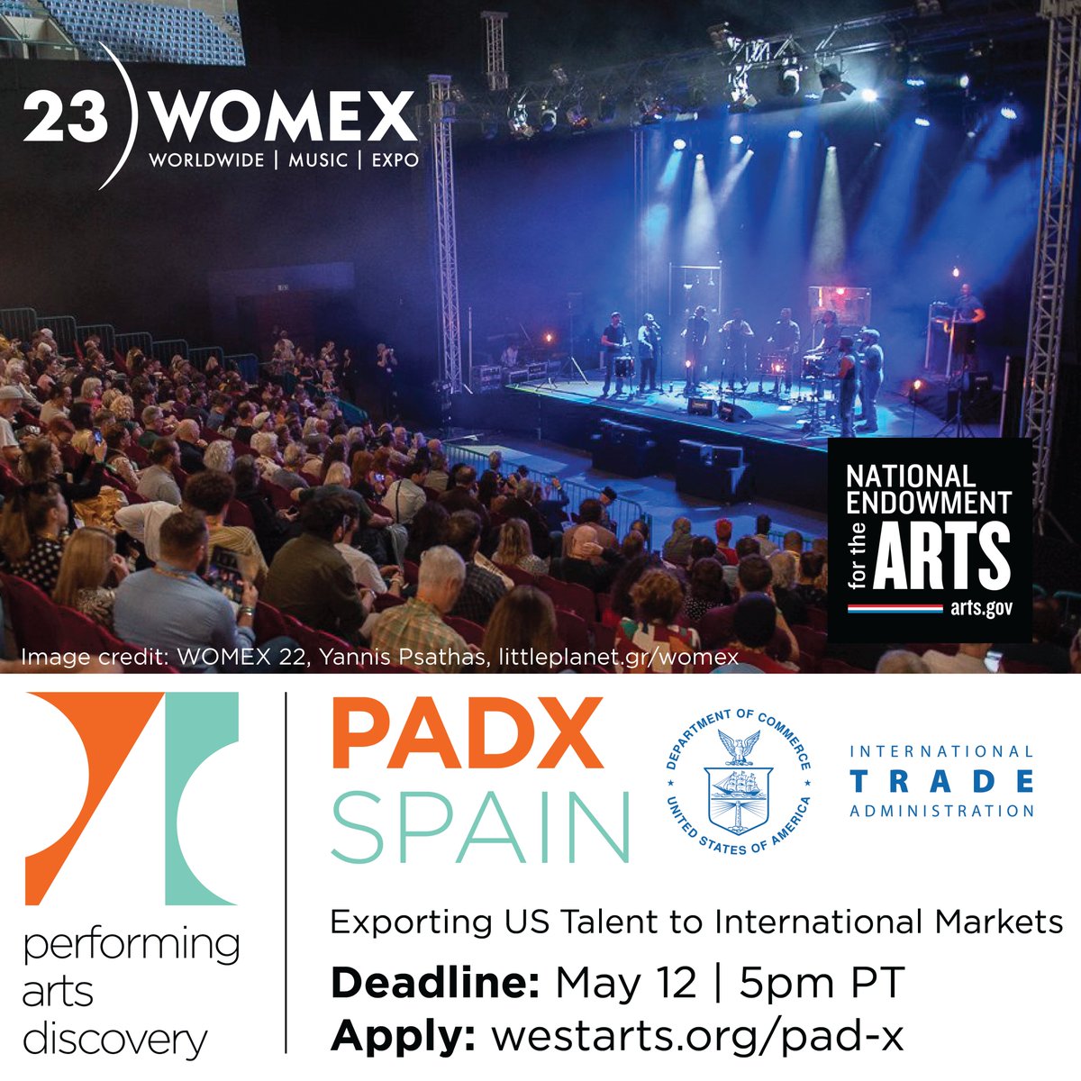 Be part of WAA’s first ever PADX delegation: join us this October 25 - 29 in A Coruña, Spain for WOMEX. Want to know more? Join us on Monday, April 24 from 1pm - 2pm PT for an informational webinar on PADX westarts.org/pad-x