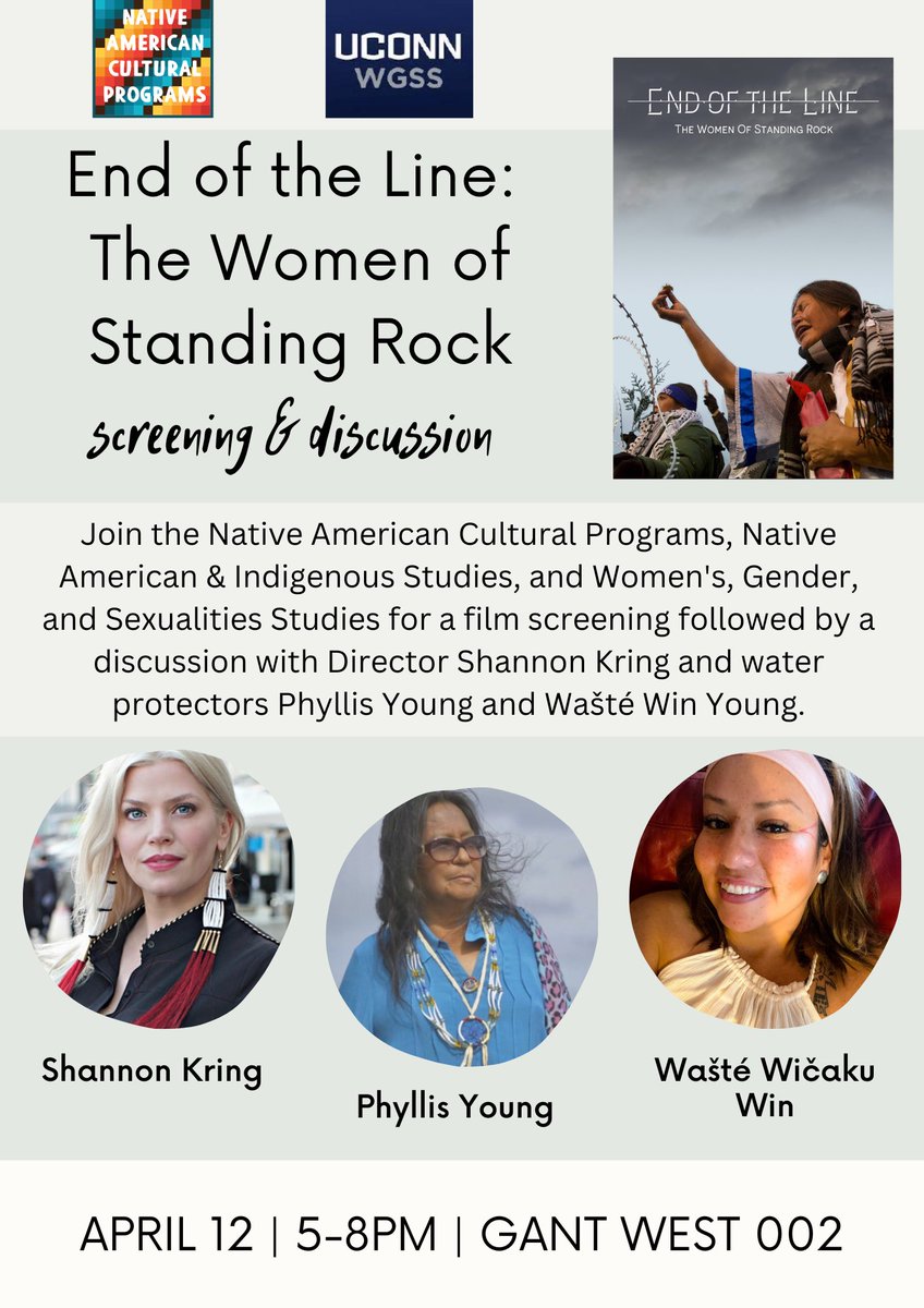 This Wednesday, don’t miss the film screening of the 2021 film End of the Line: Standing Rock. Director Shannon King and water protectors Phyllis Young &amp; Wašté Wičaku Win will be in attendance for a discussion about the film!