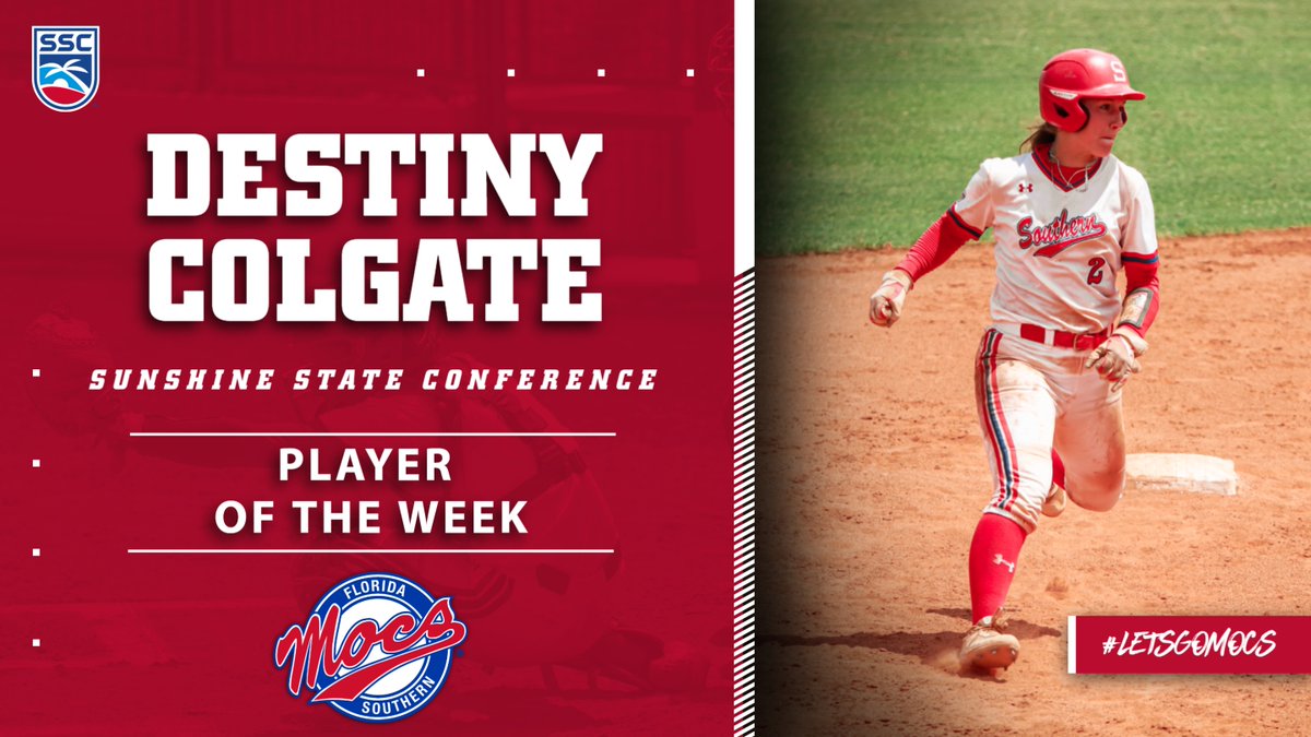 FSC_Mocs's tweet photo. Congrats to @FSC_Softball's Destiny Colgate for being named the @D2SSC Softball Player of the Week! 

Mocs will travel to Flagler on Wednesday for a doubleheader beginning at 4 p.m. Game was rescheduled from Tuesday due to weather.

#LetsGoMocs

📰: https://t.co/dhzm0B1Sjf https://t.co/ywGYeKcSBG