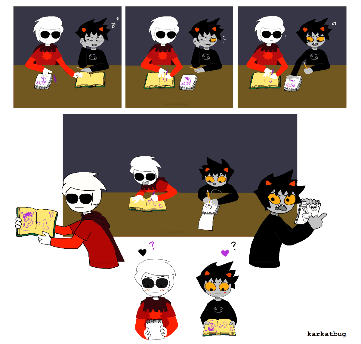 karkatbug's tweet photo. These two have me in a chokehold 
#davekat #413countdown #homestuck https://t.co/ZhEjc22Kvj
