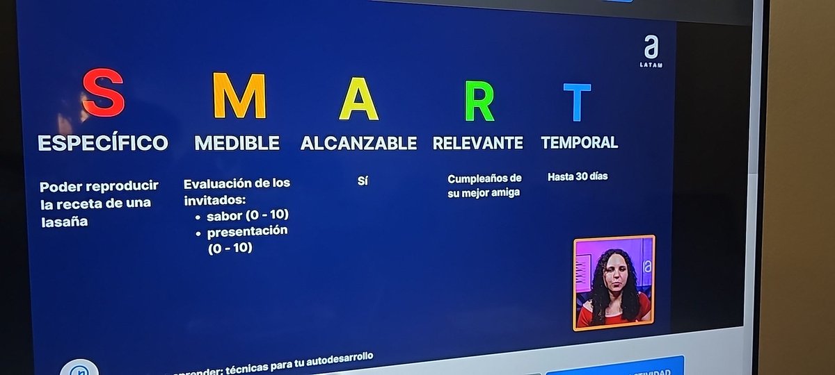 S.M.A.R.T : Specific, Medible, Alcanzable, Relevante y Temporal