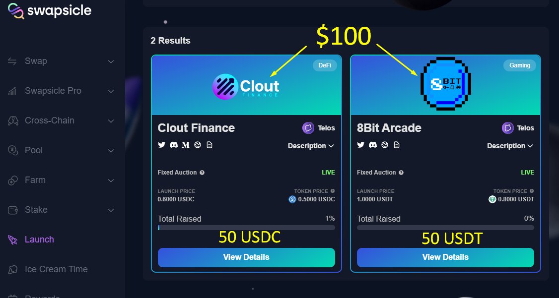 As a <a href="/HelloTelos/">Telos</a> Ambassador &amp; a #DeFi enthusiast, I am participating in @SwapsicleDEX Launch program.
Spared a few to distribute for both awesome projects in #Telos $TLOS.

✅Always #DYOR 
✅Do not put all the eggs in one basket &amp; diversify
👉swapsicle.io/launchpad

#Crypto