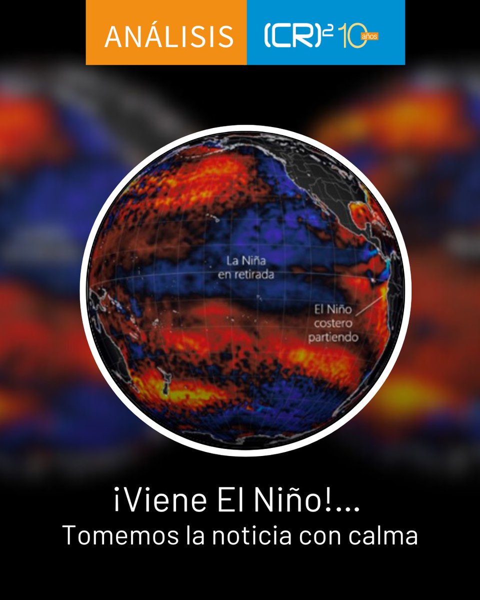 Les compartimos el último #AnálisisCR2, ¡Viene El Niño!…Tomemos la noticia con calma.
Realizado por René Garreaud, director del (CR)2, Diego Campos, Dirección Meteorológica de Chile;  editado por José Barraza, divulgador científico (CR)2. | Lee aquí: bit.ly/3UnRrzQ