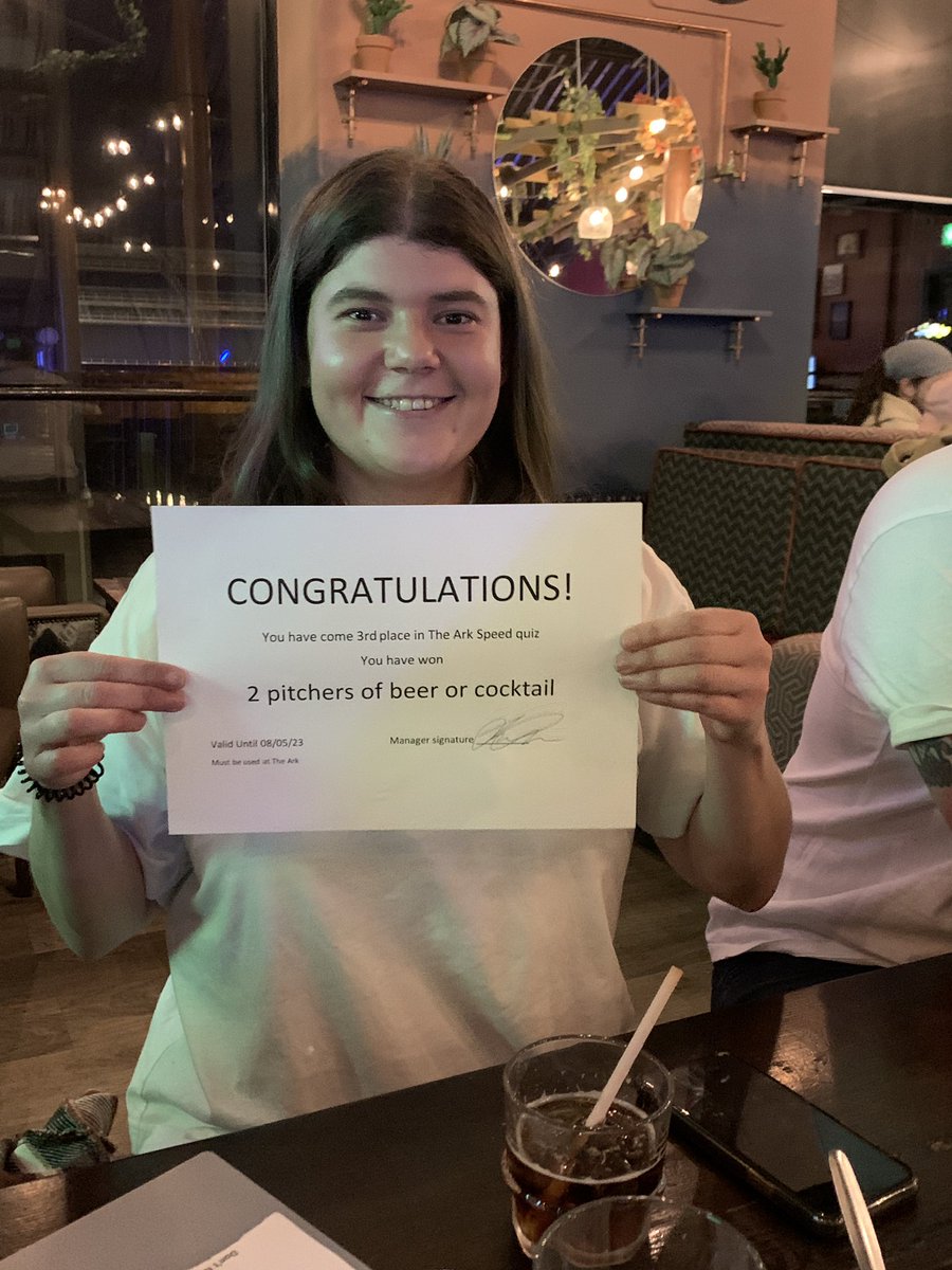 Good to enjoy the fab Glasgow City media team company and finally get top 3 in a quiz! 🧡