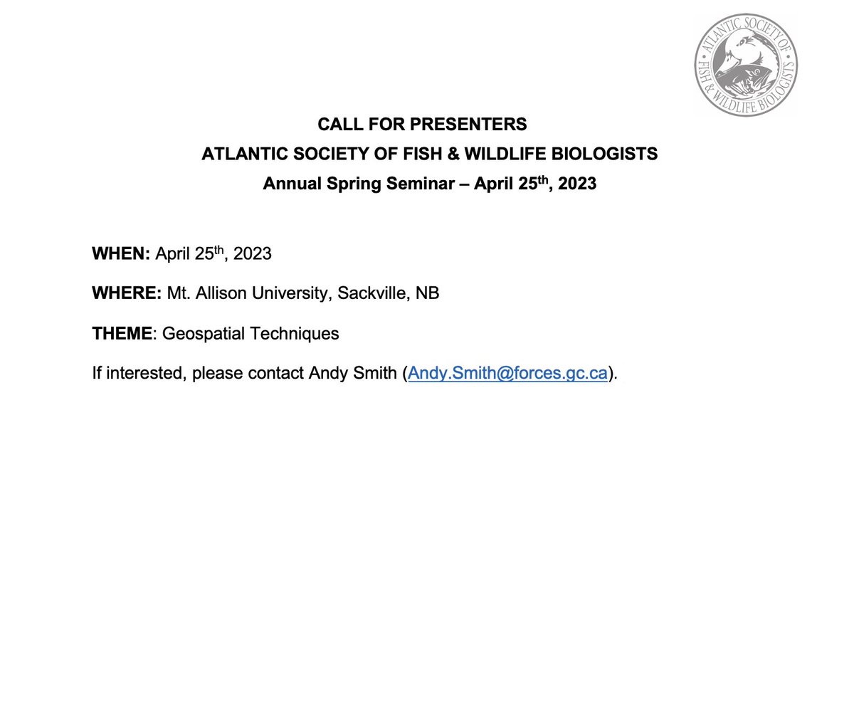 Atlantic Society of Fish and Wildlife Biologists tweet media