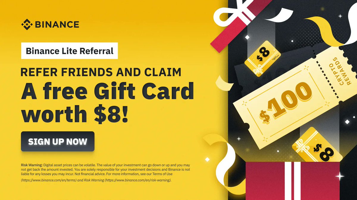 binance's tweet image. #Binance Lite Referral is back!

Refer your friends to secure 100 $USDT in Trading Fee Rebate Vouchers as well as an 8 #USDT in Gift Card 🤝

Get started ➡️  binance.com/en/activity/ma…