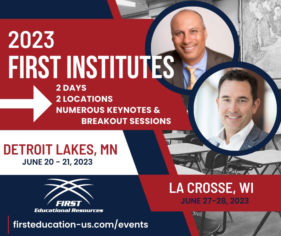 Will you be joining us this summer?!? The 'FIRST Institutes 2023' will provide a renewed sense of energy and optimism and help educators and leaders to prepare for the 2023-2024 school year. Join us and leave inspired around this great profession. firsteducation-us.com/events
