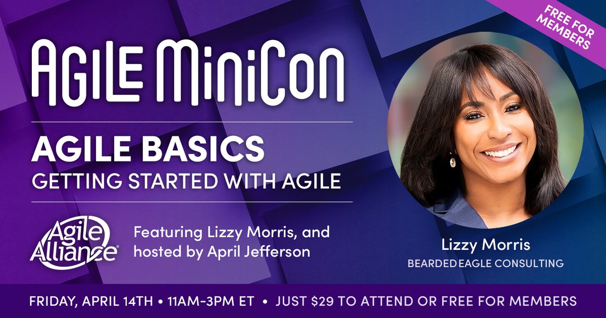 AgileAlliance's tweet image. New to #Agile and struggling to understand the concepts, terminology, and principles Our next #AgileMiniCon is for you! Designed for beginners, this online event will help you understand Agile from the ground up. #AgileBasics

$29 or FREE for members: agilealliance.org/agile-minicon-…