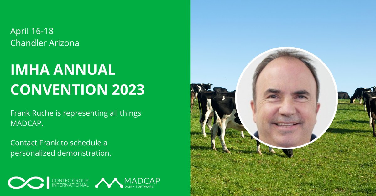 contec_group's tweet image. Frank Ruche is attending the International Milk Haulers Convention in Arizona this week.

We are excited for the attendees to learn more about MADCAP’s Hauler Mobile Manifest and Transport Scheduling Module.

#milkhaulingmanifest #IMHA #milksupplychain