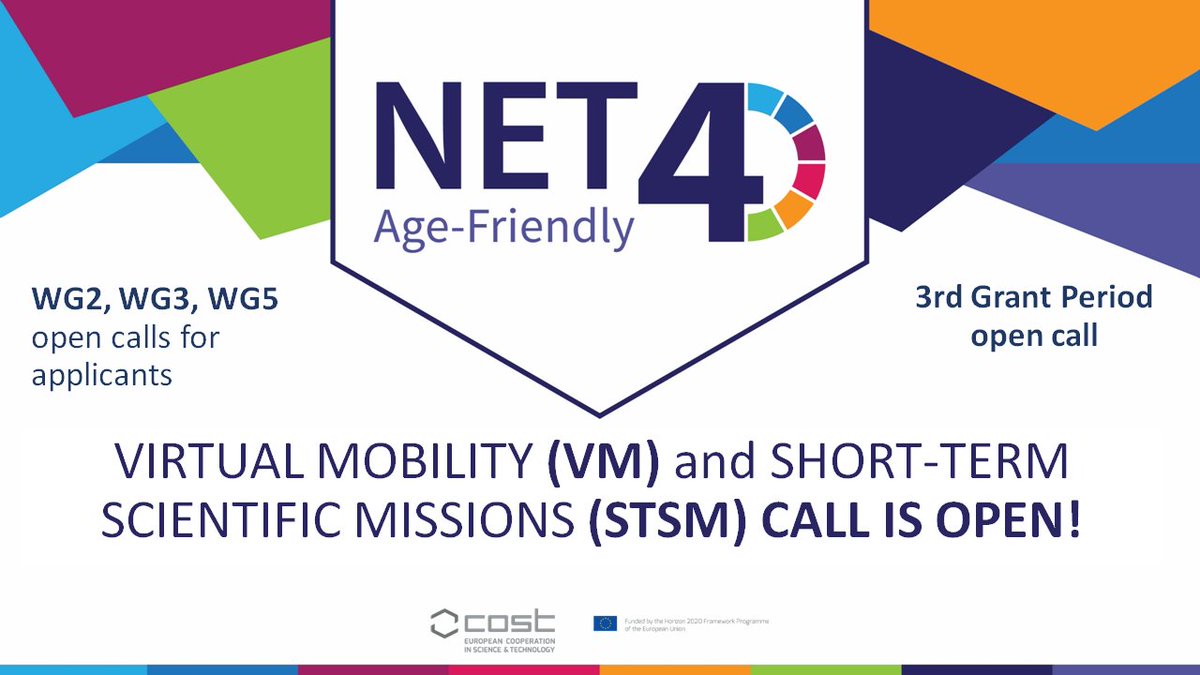 NET4Age-Friendly (@net4agefriendly) on Twitter photo NEW Virtual mobility and Short-Term Scientific Missions CALL is open!
👉 Open call: lnkd.in/dKjBn3h4
More info at: lnkd.in/dfAYSVTs
@dantas_carina <a href="/w_staalduinen/">Willeke van Staalduinen</a> <a href="/illario3/">Maddalena Illario</a> <a href="/lsaslan/">Luiza Spiru</a> <a href="/proseiro/">Pedro Roseiro</a> NEW Virtual mobility and Short-Term Scientific Missions CALL is open!
👉 Open call: lnkd.in/dKjBn3h4
More info at: lnkd.in/dfAYSVTs
@dantas_carina <a href="/w_staalduinen/">Willeke van Staalduinen</a> <a href="/illario3/">Maddalena Illario</a> <a href="/lsaslan/">Luiza Spiru</a> <a href="/proseiro/">Pedro Roseiro</a>
