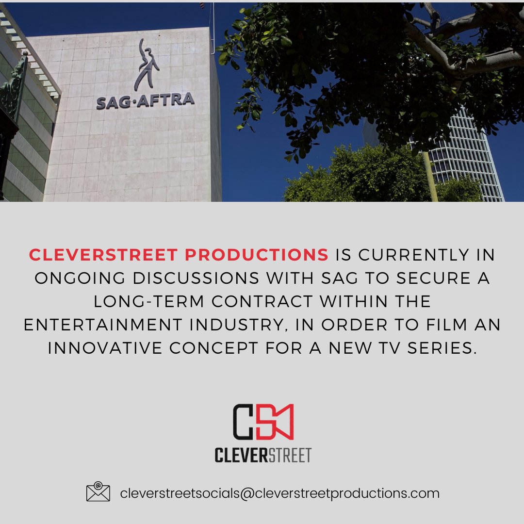 CStreet2023's tweet photo. We'll be shooting the first two episodes this month.✨🎬📽
Stay tuned for updates on our journey as we continue to grow and evolve.
#CleverStreetProductions #SAG #SAGsignatory #FilmMaking #CinematicMoments #SAGActors #SAGCommunity #TVSeries #EntertainmentIndustry https://t.co/b9AXnBdiN1