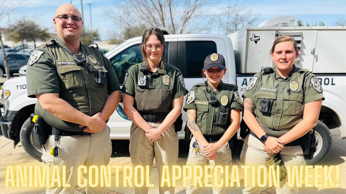 CedarParkPD's tweet photo. This week also serves as #AnimalControlAppreciationWeek and we want to give a shoutout to:

🐾Supervisor Bickford
🐾Officer Melant
🐾Officer Medvec
🐾Officer Kowalski 

Thank you for protecting and caring for Cedar Park's pets and wildlife! https://t.co/G2H7h7qEER