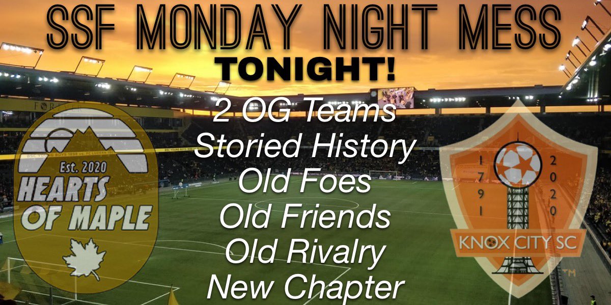 Familiar foes square off TONIGHT as <a href="/hearts_maple/">Hearts of Maple</a> hosts your Scruffies. First match kicks off at 8pm eastern on SSF Twitch and SSF Youtube! #ScruffySoccer
#ScruffyNation
#OrangeMambas