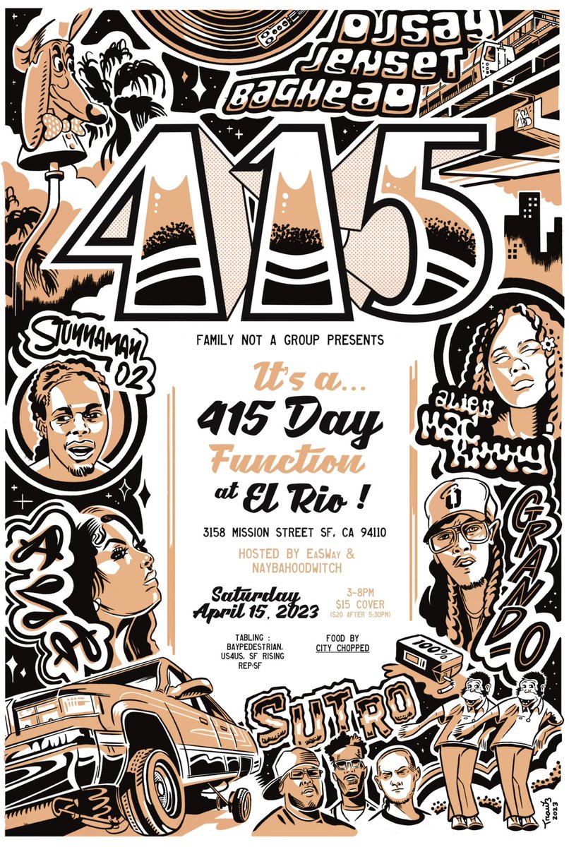 stunnaman02's tweet image. This Saturday 415 Day Uba Pelicula is upon us. Meet me at El Rio for the set of a life time! Finna take it on one for The City! @familynotagroup @BaeAreash @AlienMacKitty @thejenset @bagheadfng @Uncledame_415 @EaSWay @janeeramini_