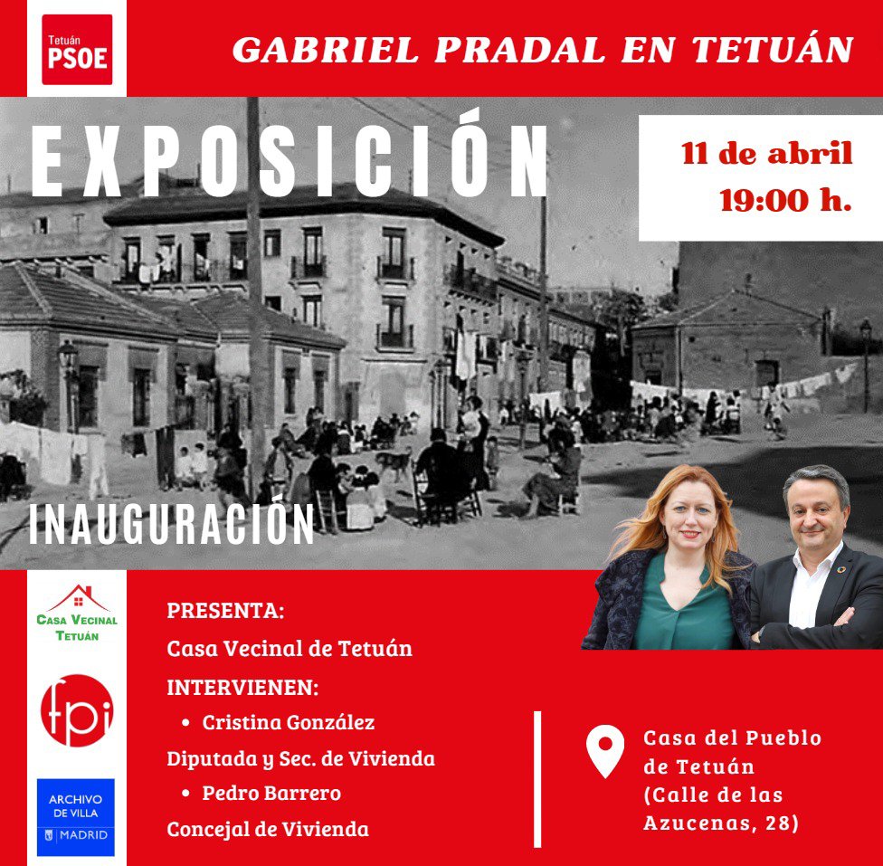 Otro capítulo de nuestra historia q Almeida y Ayuso no quieren contar: Gabriel Pradal en Tetuán. Cooperativa Ciudad Jardín Norte, Casa de Baños, Colonia Bellas Vistas... <a href="/CasaVecinalTet/">Casa Vecinal de Tetuán</a> <a href="/sarimacos/">Marisa 🛰️</a>, <a href="/PSOEtetuan/">@PSOETetuán  /❤️</a> <a href="/archivoFPI/">Archivo de la Fundación Pablo Iglesias</a> <a href="/eltransito/">Luis de la Cruz</a> <a href="/largocaballerof/">Fundación Francisco Largo Caballero</a> <a href="/RamonSilvaB/">Ramón Silva/❤</a> <a href="/pebarrero/">Pedro Barrero</a>