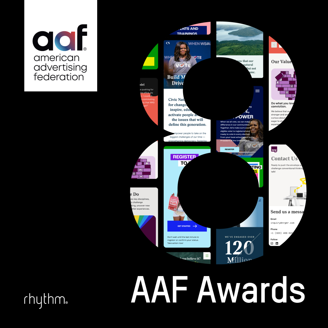 rhythmagency's tweet photo. Exciting news! Rhythm was awarded eight #ADDYAwards! Creating award-winning work takes a team, and we greatly appreciate the collaborative efforts of our clients to bring out the best in all of us!

Visit our website to see our recent work. 
#RhythmMarketing #Digitalagency https://t.co/uZ78wGjpvW