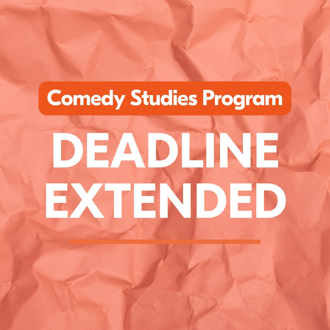Extra! Extra! 🗞️
Comedy Studies Program Deadline Extended! 🎉

Questions?
Reach out to comedystudies@secondcity.com

#ColumbiaCollege #Chicago #ComedyStudies #Comedian