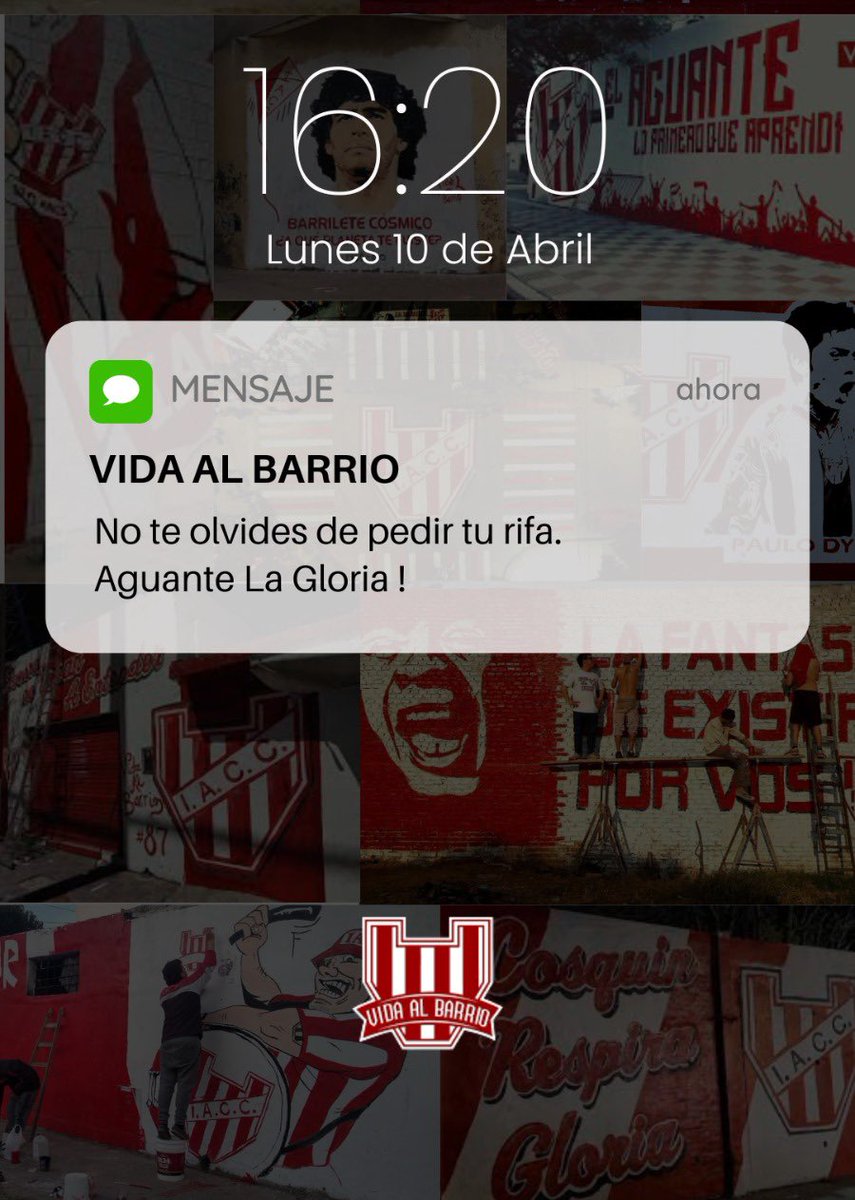 No te olvides de pedir tu rifa 🎟️

⚠️Mañana en la previa podes pedir la tuya en el mural del Diego sino por Instagram. 

Vida Al Barrio 🇦🇹