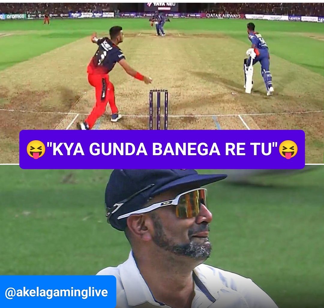 AKELAGamingLive's tweet photo. R Ashwin to Harshal Patel ๐๐คซ๐ซฃ
"Kya Gunda Banega re Tu"
Note- This meme is just for entertainment purposes, kindly don't take seriously.
@ashwinravi99 @HarshalPatel23
#RCBvsLSG #IPL2023 #Cricket #akelagaming https://t.co/zHWo1K3bW8