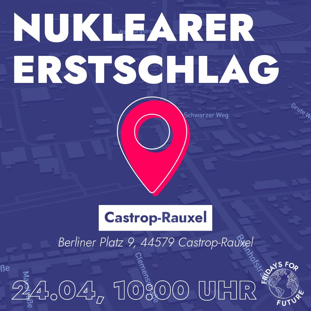 Fridays4Gonzalo's tweet photo. Castrop-Rauxel wird Ziel des Klimagerechten nuklearen Erstschlags sein um den Wessis den Garn auszumachen und den Weg für eine #Ökodiktatur zu ebenen. ✊🚩🌍🌱 https://t.co/tcbu9ovaL6