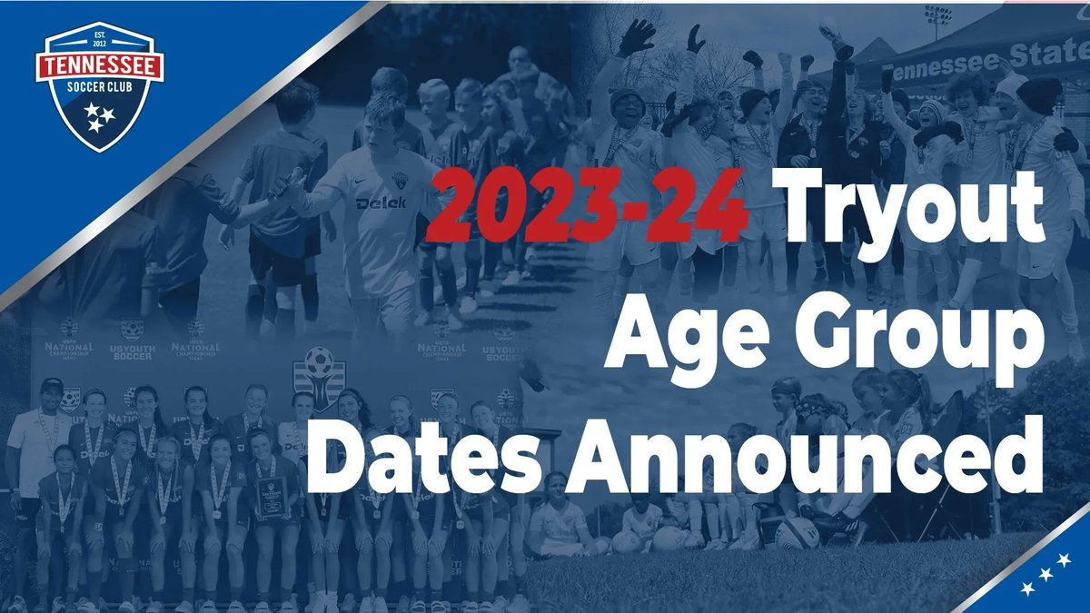 Click the link below to view the age group specific dates for 2023-24 tryouts! 

buff.ly/2IEDhpX