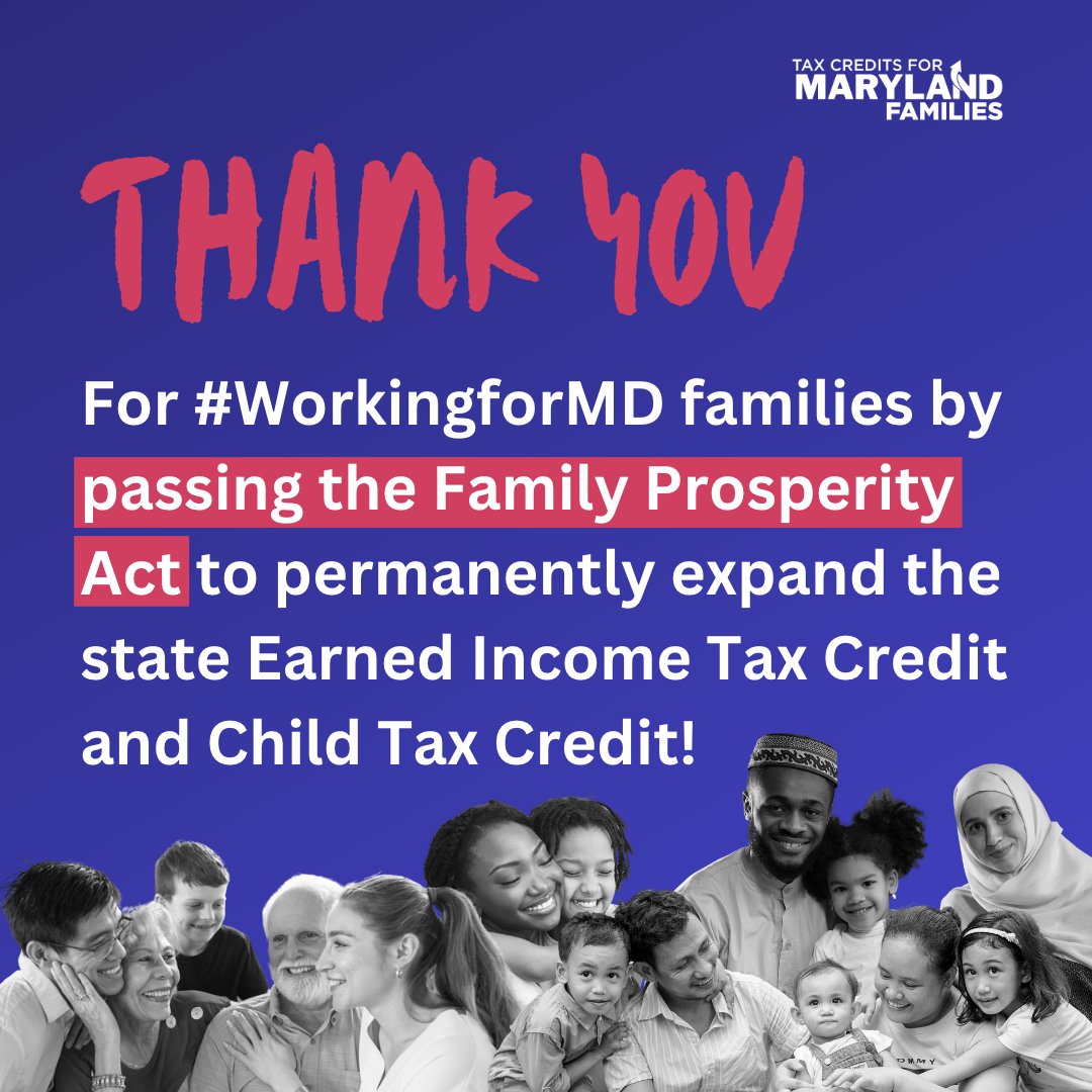 MDfamilyCredits's tweet photo. It's the last day of the #MDGA23 session - happy #sinedie! 

We're grateful that the @mdhousedems @MDSenate have been #workingformd families by passing @GovWesMoore @LtGovMiller's #FamilyProsperityAct to expand the Earned Income Tax Credit and the Child Tax Credit! https://t.co/1EpuNvPR0c