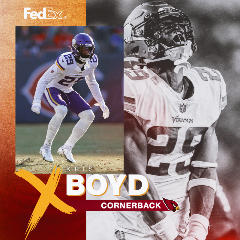AZCardinals's tweet photo. We have signed CB Kris Boyd to a one-year contract.