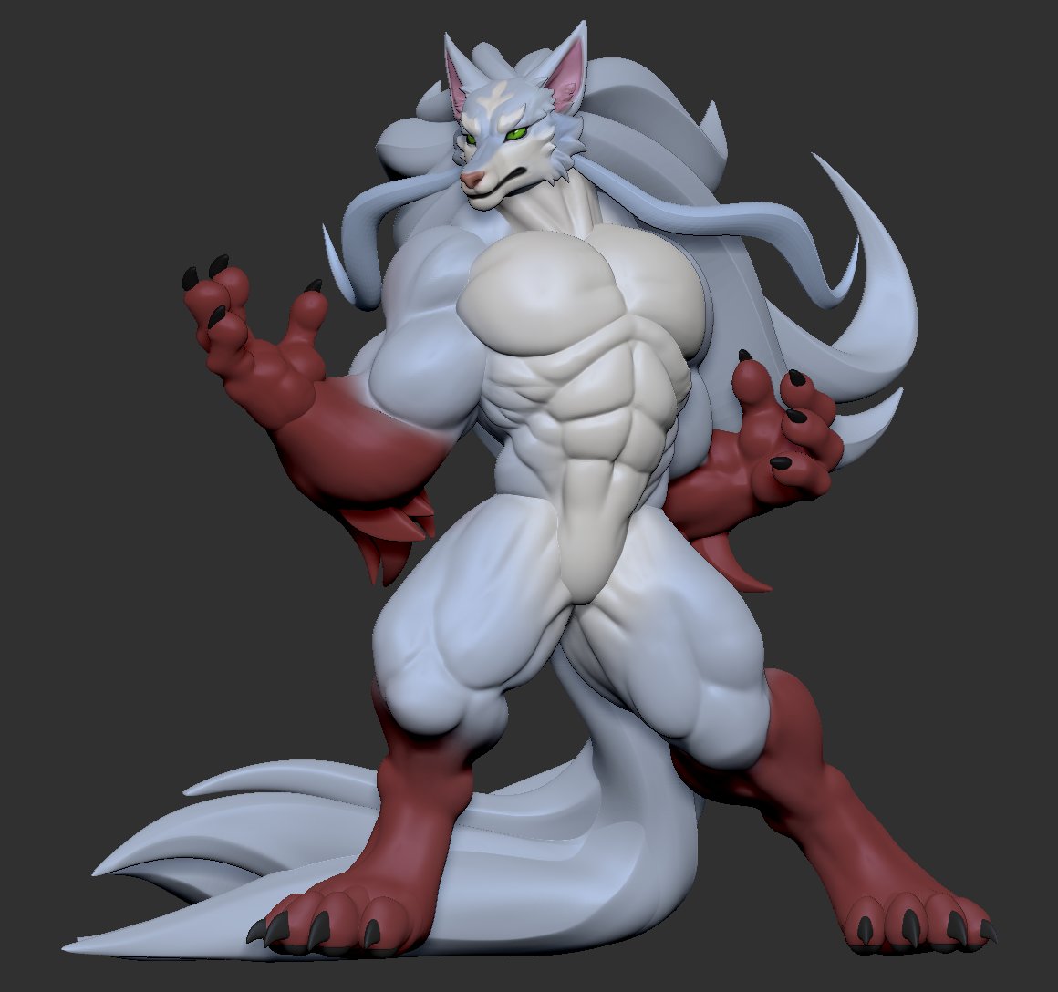 ManuelDeJorge's tweet image. less bulk~ more definition~ still working on overall composition~ #WIP #fel #fenrir