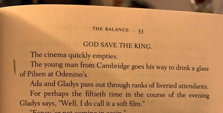 The cinema quickly empties.
The young man from Cambridge goes his way to drink a glass
of Pilsen at Odenino's.

Evelyn Waugh (1903-66) #DotD0904 &lt; "The Balance. A yarn of the good old days of broad trousers and high necked jumpers", 1926 🇬🇧