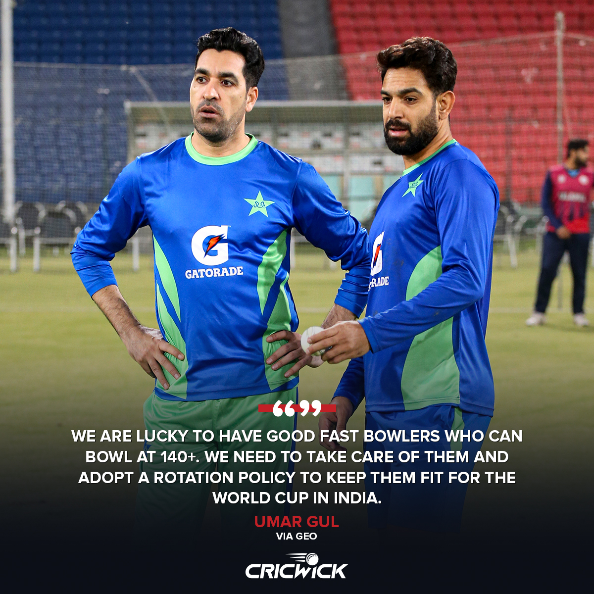 Cricwick's tweet photo. Umar Gul believes that 'rotation policy' is important for pacers ahead of ICC World Cup 2023 👀

#PAKvNZ #CWC23 #CricketTwitter https://t.co/Qj8spQQE2p