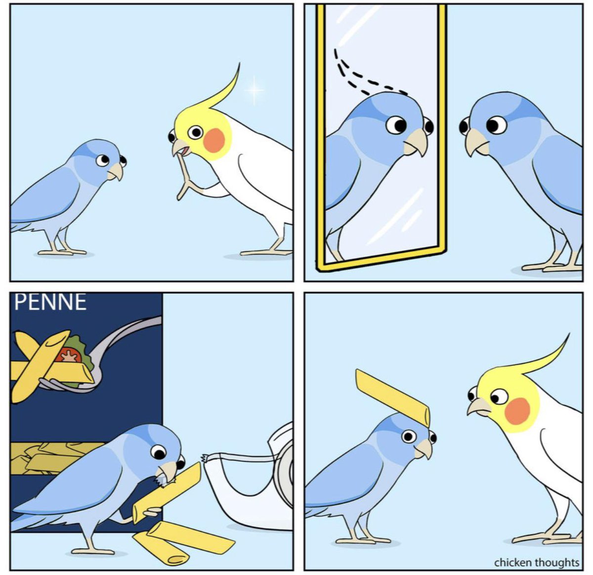 WholesomeMeme's tweet photo. Art by Chicken Thoughts @ChickyThoughts https://t.co/a5tVChuoC7