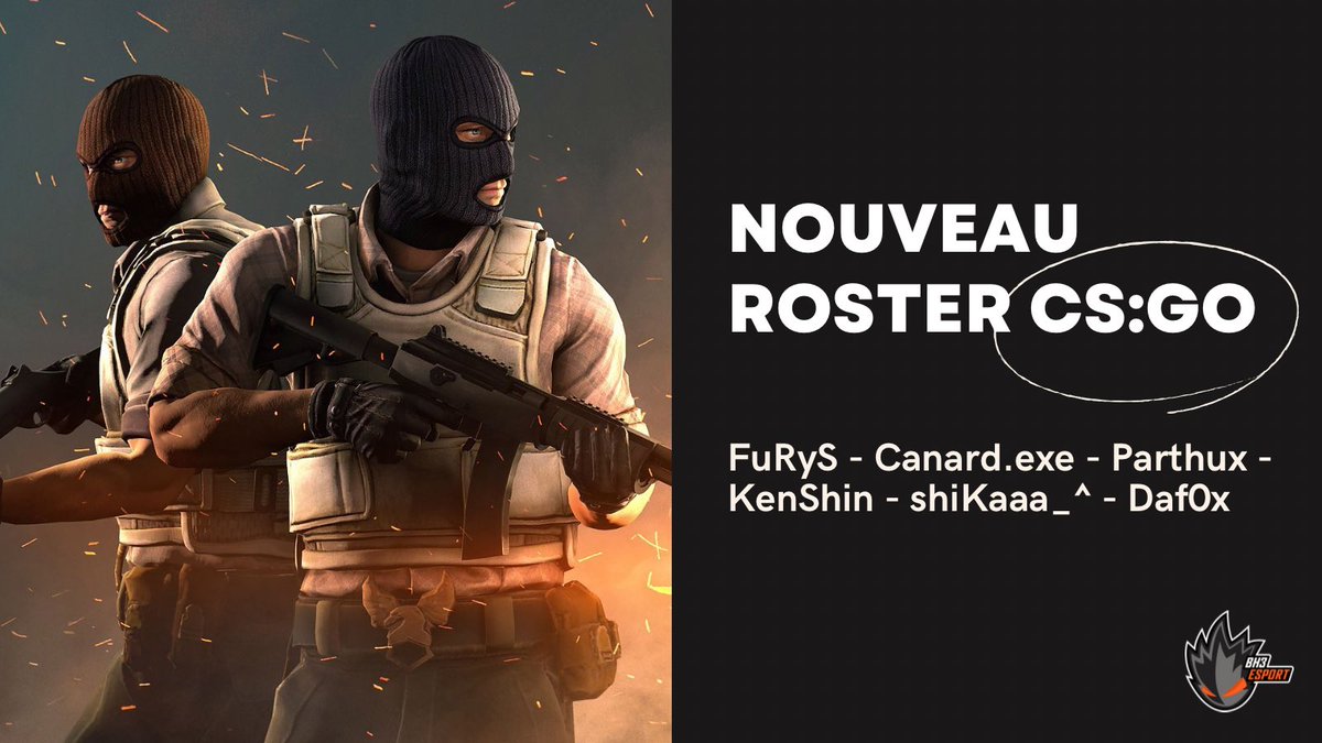 🚨 Flash info 🚨

Nous sommes ravis de vous annoncer la création d’un nouveau roster #CSGO. 

L’équipe se compose de <a href="/parthux2/">parthux</a> <a href="/Ninjelyyy/">shiKaaa_^</a> <a href="/QuentinDafox/">Dfx</a> <a href="/BenitoMma/">FuRyS</a> <a href="/KenShinn0/">KenShin</a> et <a href="/EcosNirvana/">Canard.exe</a> 

Bienvenue dans la famille 🔥
