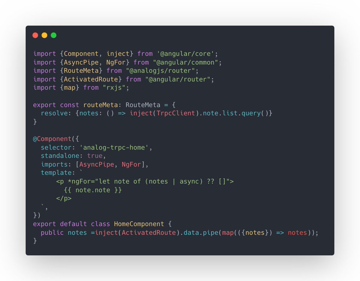 goetzrobin's tweet image. Moved to use a resolver for now. #analogjs routeMeta and #angular resolver functions work together like a charm!
