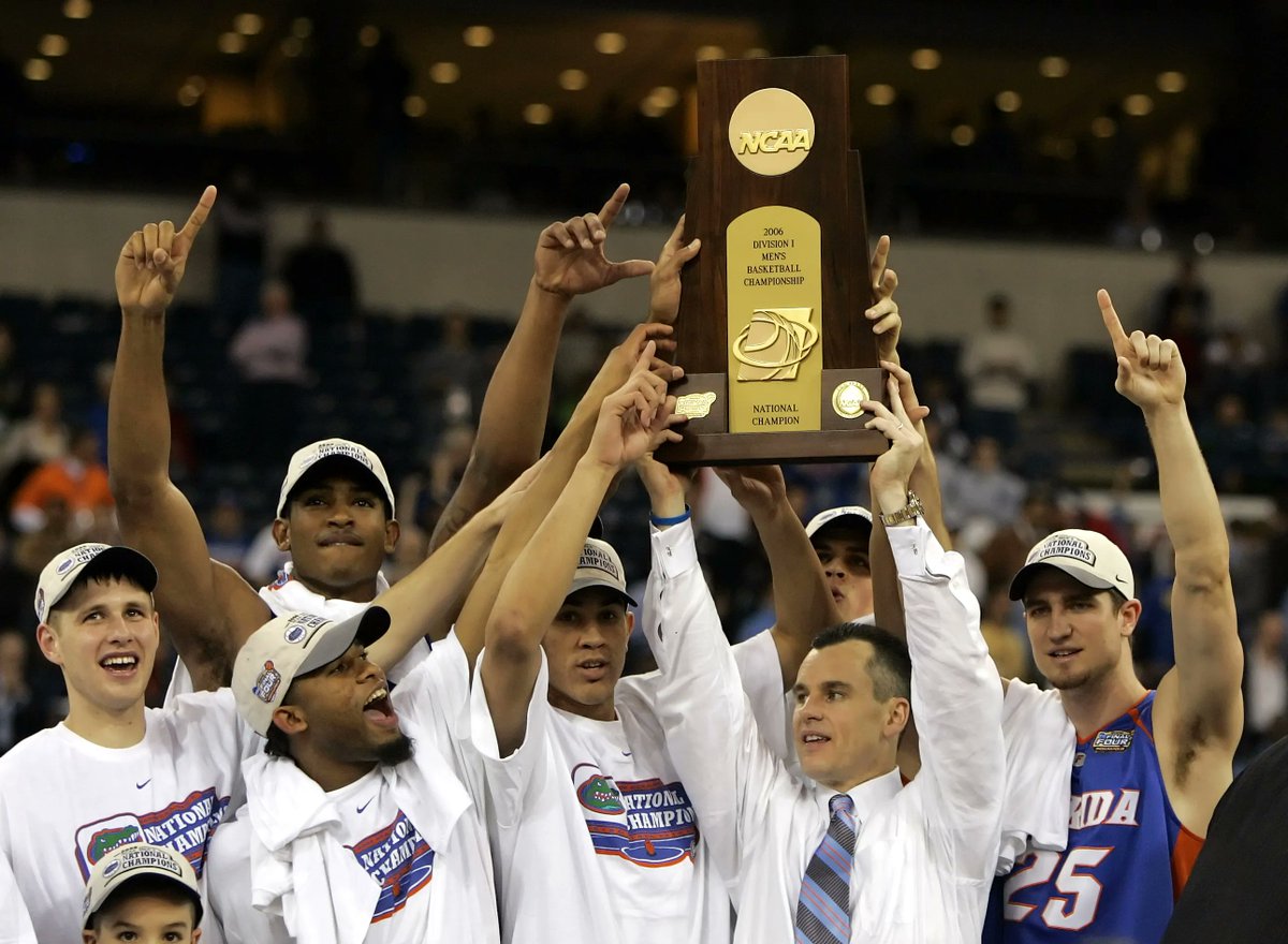 CBSSportsCBB's tweet image. The only school to win a national championship in football and men's basketball in the same season: @FloridaGators 🏆