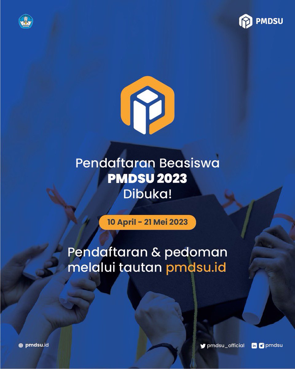 PMDSU DIBUKA! 🔥 

Pendaftaran program PMDSU Batch VII tahun 2023 resmi dibuka! 

Pedoman calon pelamar PMDSU dapat diunduh melalui website pmdsu.id

Pendaftaran PMDSU dilakukan melalui website Kemdikbud atau pada tautan berikut: pmdsu.kemdikbud.go.id/index.php/regi…