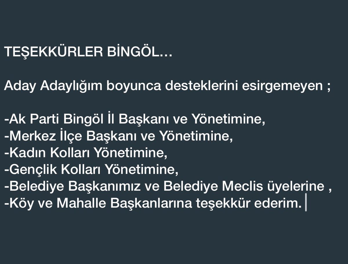 Teşekkürler ; 
Bingöl, Genç, Solhan, Karlıova , Adaklı, Yedisu, Kiğı, Yayladere , Sancak, Ilıcalar, Arakonak . 
1-
