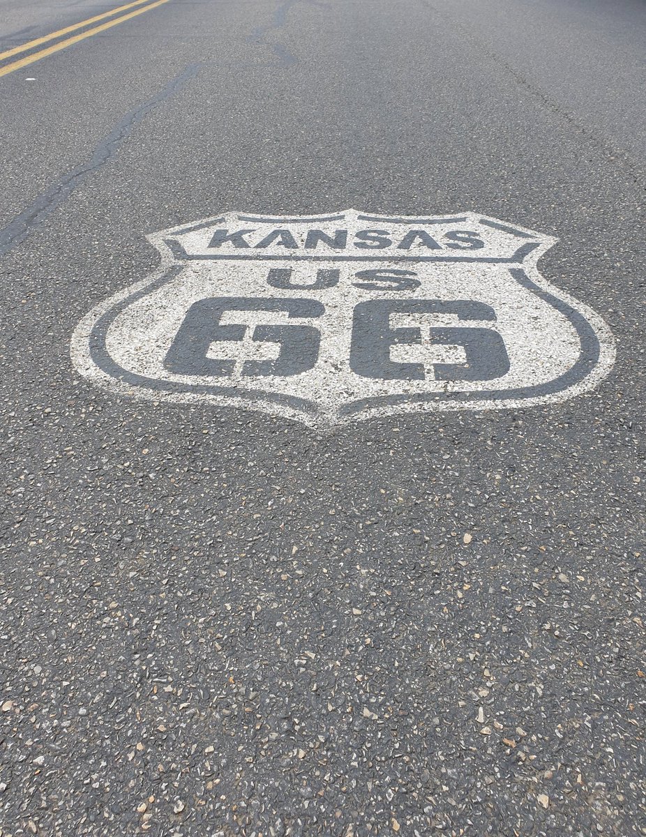 #route66 #motherroad #roadtrip June 2022. Route 66 in Kansas. Small but perfectly formed. #kansas @Roadtrippers @route66news @DrivingRoute66 @66Travelers @ROUTEMagazine66 @StuckeyStop @TimeTraveler911 @RdTripMemories