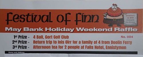 Raffle tickets now on sale! 1st prize: 4 Ball at @GortGolf. 2nd prize: Family return trip to Inis Oírr with @DoolinFerry. 3rd prize: afternoon tea at @Fallshotel.