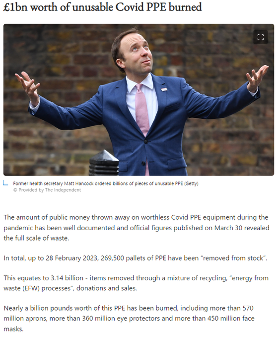 Britain_People's tweet photo. MATT HANCOCK

TORY PPE scandal is still not under investigation.

RETWEET if you want this investigated. https://t.co/loFROm65p1