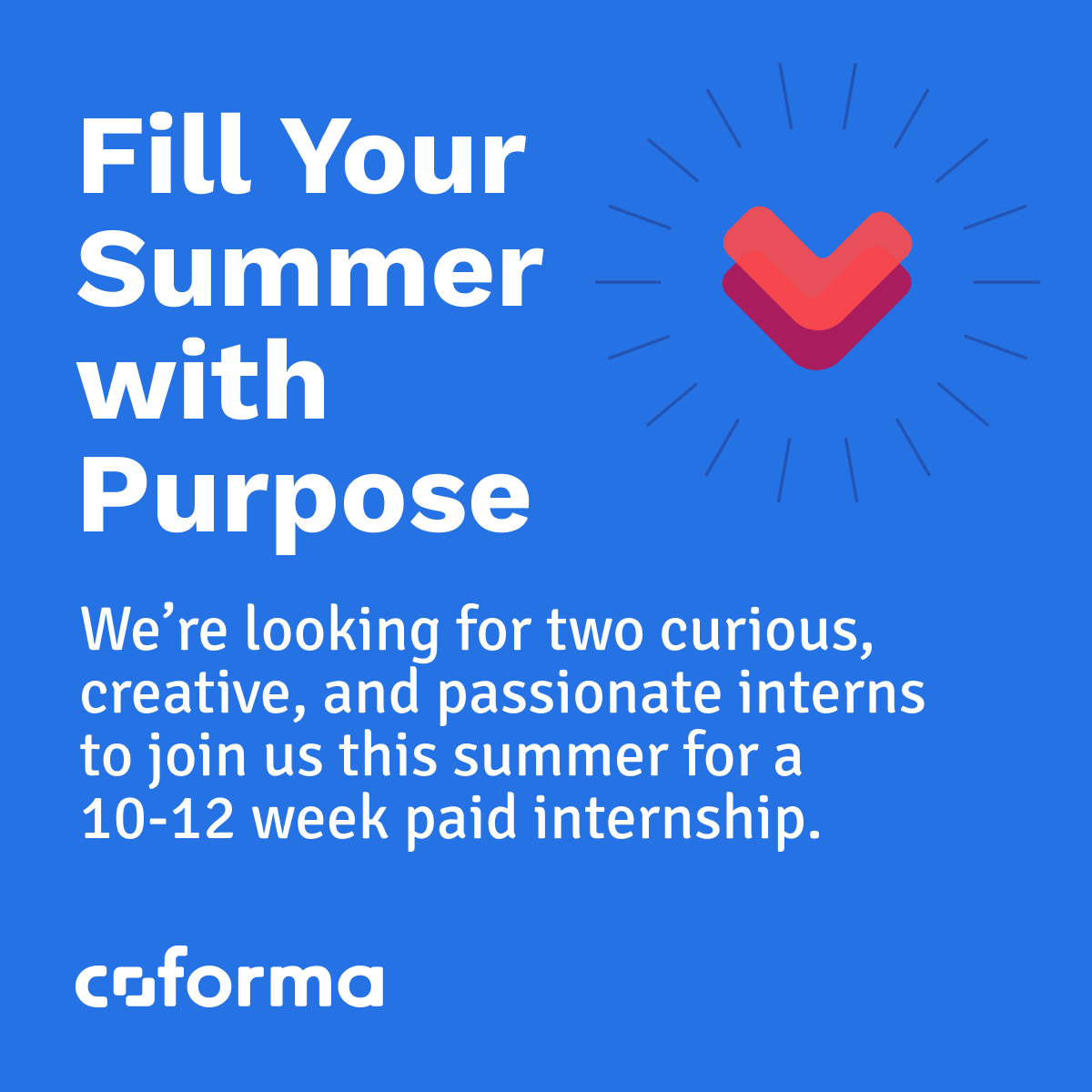 coformaco's tweet image. Are you passionate about improving lives through digital products and services? Want to learn how #HumanCenteredDesign and technology are developed and delivered? Coforma is a great place for you! Apply to our part-time, paid, remote summer #internship: jobs.lever.co/coforma/b703b5…