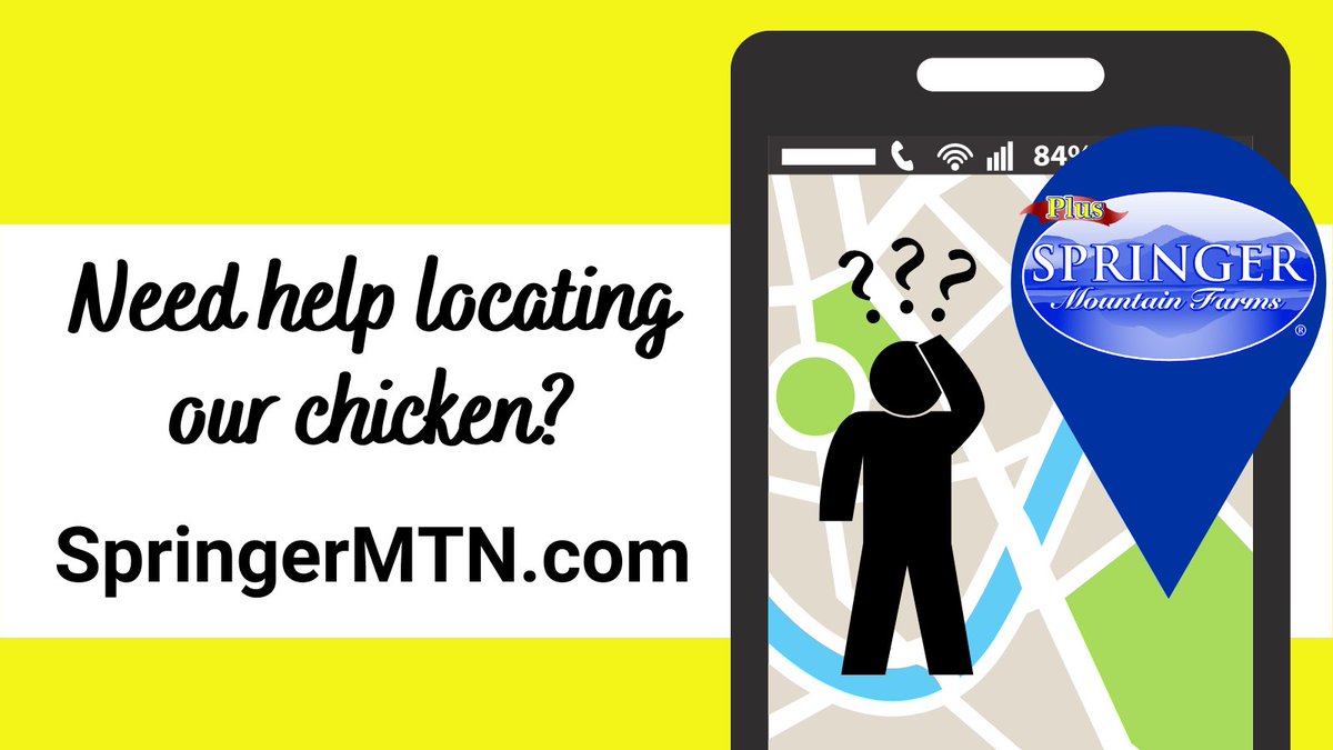 Not sure where to find Springer Mountain Farms chicken in your area? Use our handy store/restaurant locator on the Springer Mountain Farms website - SpringerMTN.com. Just plug in your zip and see what's available near you!
